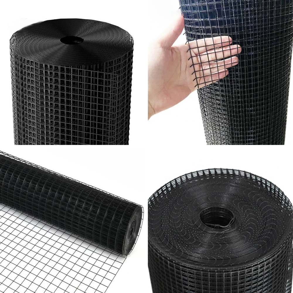Hardware Cloth PVC Coated Wire Mesh 48 inch×50 ft, 17 Gauge 1/2 inch Black  PVC Hardware Cloth, Black Welded Wire Fence Mesh for Home and Garden Fence  and Home Improvement Project 
